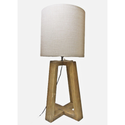 Lampa podłogowa / stołowa Trapez drewno egzotyczne 95cm